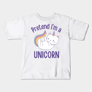 Pretend I'm A Cat Unicorn - Cute Kawaii Halloween Costume Kids T-Shirt